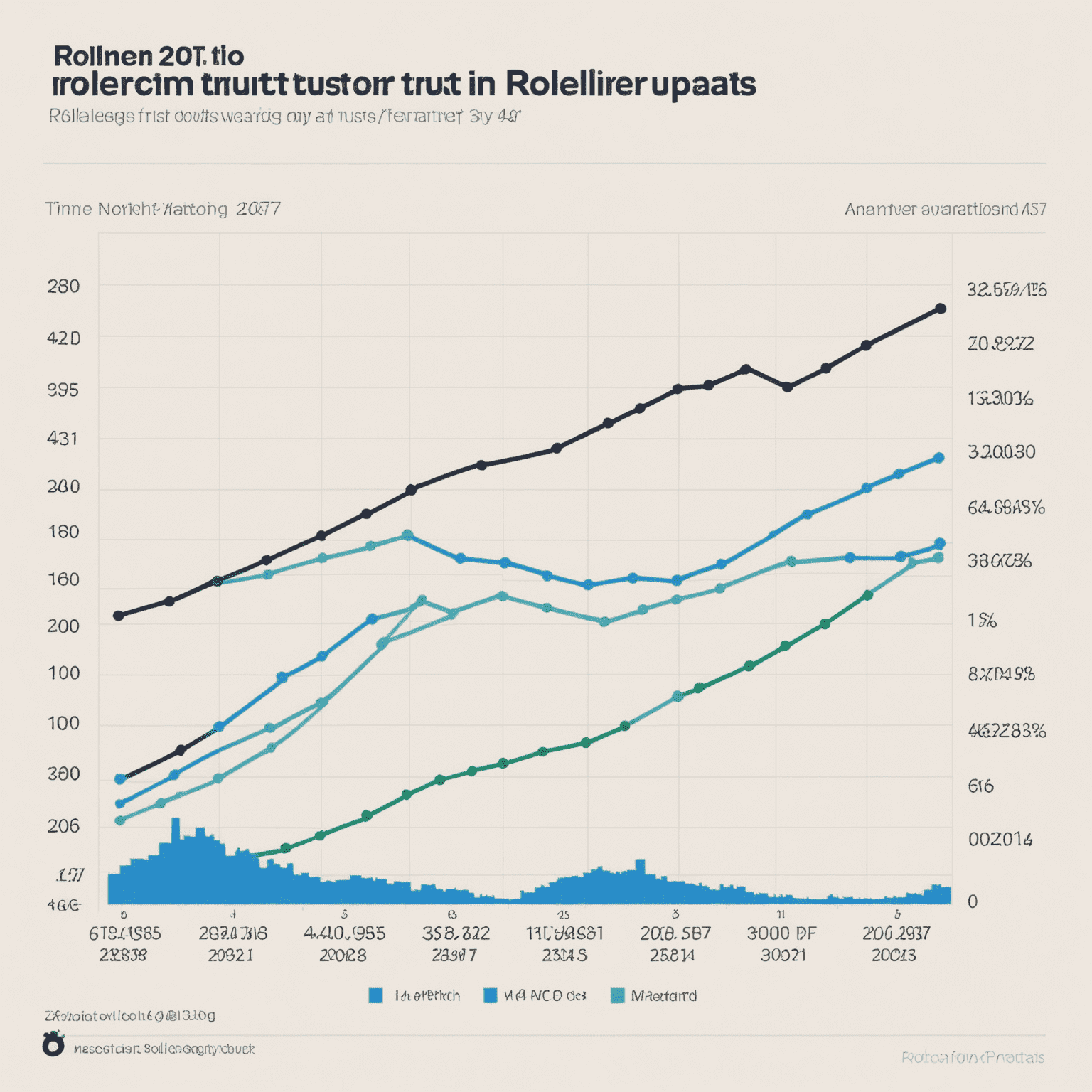 A graph showing the trend of user trust in RollerCoin over time, with annotations for major platform updates and events